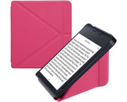 kwmobile e-reader hoesje geschikt voor Kobo Libra 2 hoes - Ereader flip case met standaard - E reader cover van kunstleer - In neon roze