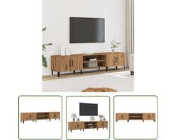vidaXL Salontafel - Tv Meubel - Tv-meubel 180x31,5x40 cm bewerkt hout artisanaal eikenkleurig - Houten Tv Kast - Televisie Tafel - Media Kast