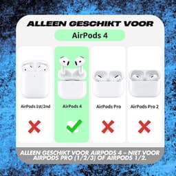 Enluxe Case geschikt voor Airpods 4 – Navy Blauw - Premium Siliconen Hoesje, Valbescherming & Spatwaterdicht, Draadloos Opladen Compatibel — thumbnail 3