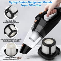 Geschikt voor 4 stuks 2579 vervangende filters voor handstofzuigers, geschikt voor Bissell Pet Hair Eraser lithium-ion handstofzuigerfilters 2390, 2389, 2390A en 2284W. Vervangt 1614212, 1614203 en 1614204. — thumbnail 4