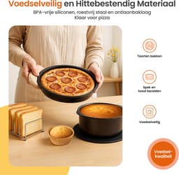 Goliving Airfryer Accessoires Set - Geschikt voor Airfryers vanaf Ø20,5 cm - 50x Cupcake Vormpjes - Bakvorm - Cakevorm - Muffinvorm - Pizzapan — thumbnail 9