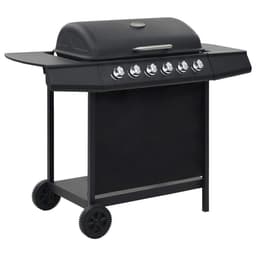 vidaXL Gasbarbecue met 6 kookzones staal zwart — thumbnail 4