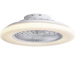 QAZQA clemo - Stille LED Plafondventilator met Verlichting | Lamp en Afstandsbediening - 1 lichts - Ø 48.5 cm - Wit - Woonkamer | Slaapkamer | Keuken — afbeelding 1