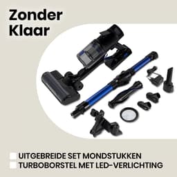 Zeegma Zonder Klaar – Draadloze Stofzuiger 3in1 – HEPA H12 Filter – 400W Krachtige Motor – 25000Pa Zuigvermogen – LED Borstel – Touchscreen Display – Tot 60 Min Werking – Zakloos – Voor Huisdieren – Verwisselbare Accu – Steelstofzuiger — thumbnail 5