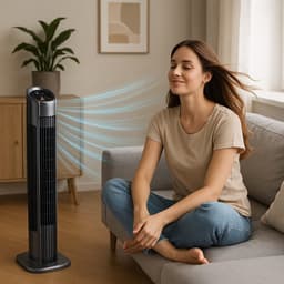 A-Flow Torenventilator Essential - LET OP: 2EKANSARTIKEL - Ventilator met afstandsbediening - Kolomventilator - Ventilator Toren - 3 Snelheden - 3 Windmodi - Zelfdraaiend - Timer — thumbnail 5