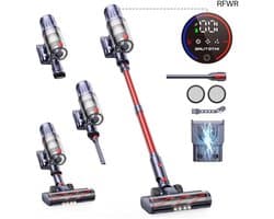 RFWR® Draadloze Accustofzuiger met 45000Pa Zuigkracht en 60 Min Accuduur – Ideaal voor Harde Vloeren en Huisdierenharen