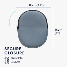 kwmobile headset case geschikt voor Sony WH-CH520 / WH-CH510 / MDR-ZX110 hoes - 22,5 x 17 cm - Koptelefoon cover met rits - Neopreen en ribfluweel - In vintage blauw — thumbnail 8