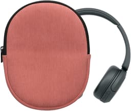 kwmobile headset case geschikt voor Sony WH-CH520 / WH-CH510 / MDR-ZX110 hoes - 22,5 x 17 cm - Koptelefoon cover met rits - Neopreen en ribfluweel - In donkerroze — thumbnail 2
