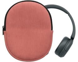 kwmobile headset case geschikt voor Sony WH-CH520 / WH-CH510 / MDR-ZX110 hoes - 22,5 x 17 cm - Koptelefoon cover met rits - Neopreen en ribfluweel - In donkerroze — afbeelding 1
