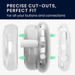 kwmobile 3-in-1 Hoofdtelefoonhoes voor Apple AirPods Max / AirPods Max 2 Hoesje - 360° TPU-hoes voor hoofdtelefoon - transparant — thumbnail 4