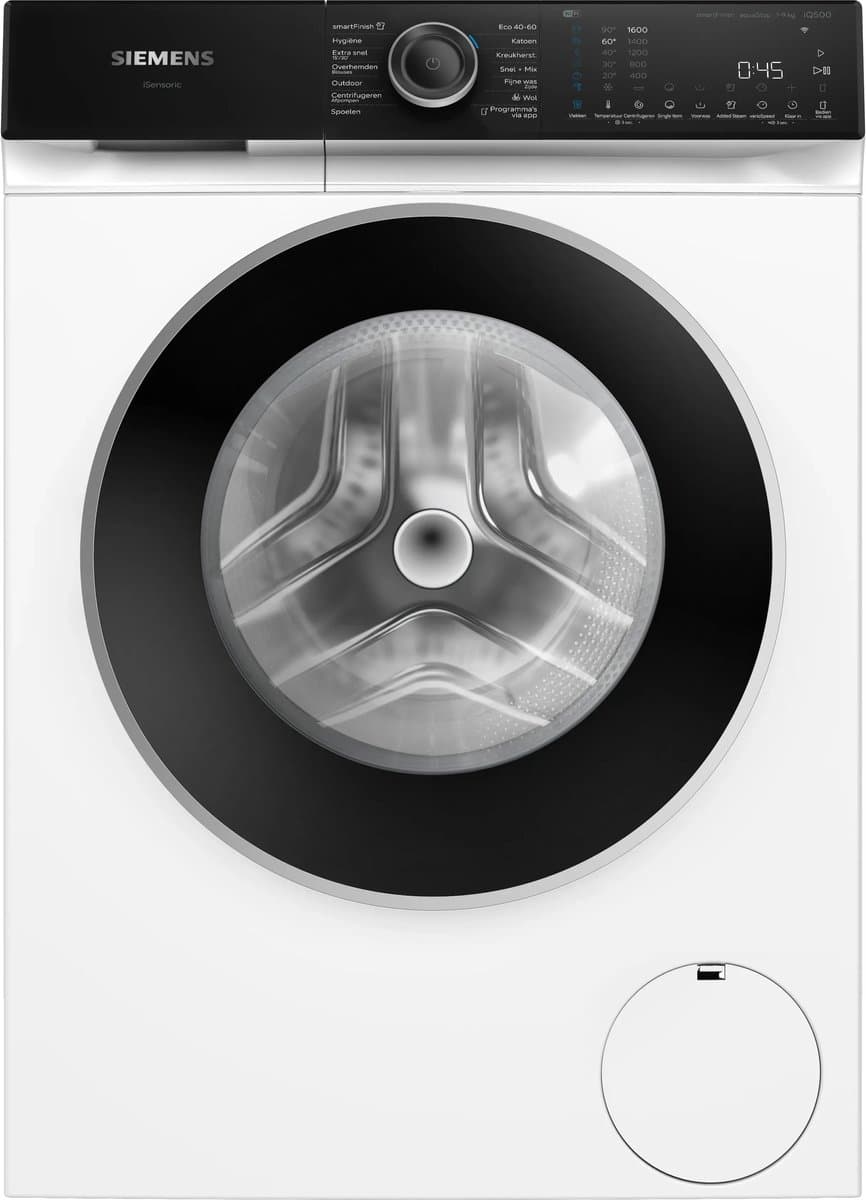 Siemens WG46H207NL - iQ500 - Wasmachine - Wasmachine met stoom - 9 kg - 1600 rpm - Home Connect - smartFinish: vermindert kreukels tot 50% - speedPack L: verkort wasprogramma's met varioSpeed — afbeelding 1