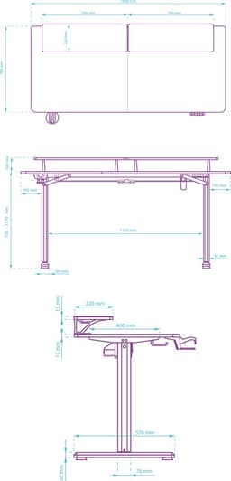 Ultradesk HIGHLANDER XXL – Bureau voor Gaming, Kantoor & Home Office – Bruin – 160 x 70 cm – Elektrisch verstelbaar – Ergonomisch — thumbnail 3
