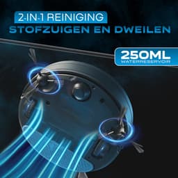 Powell Robotstofzuiger - Robotstofzuiger met Dweilfunctie - Robotstofzuiger met Laadstation - Robot Stofzuiger - Dweilrobot - Zwart — thumbnail 2