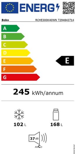 Beko RCHE300K40WN - Koel- vriescombinatie - E - Wit — thumbnail 15