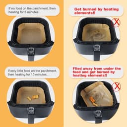 Allecto Premium - Luchtfriteuse perkamentpapier voering 50 stuks vetvrij - Wegwerp vierkante voeringen - Geschikt voor friteuse - Compatibel met diverse merken - Ongeloogd - Set van 50 stuks — thumbnail 4