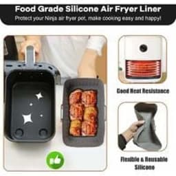 1x Siliconenvormen voor heteluchtfriteuse, voedselveilige siliconen, hittebestendig tot 230 °C, antiaanbaklaag, bakvorm voor heteluchtfriteuse, inzetstuk voor magnetron, oven, koelkast, camping, grillen — thumbnail 4