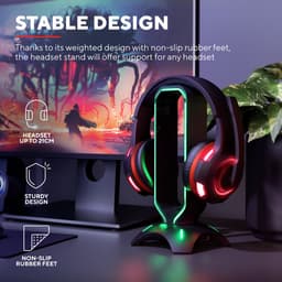 Trust GXT 265 Cintar RGB Headset Standaard - Gaming headset houder – Koptelefoon standaard – RGB-verlichting – Zwart — thumbnail 4