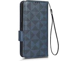 Allecto Plus - Leren Hoesje voor Smartphone - Blauw - Met Magneetsluiting en Kaartsleuf