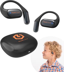 PowerLocus Mkids Koptelefoon voor Kinderen - Open Ear Koptelefoon - 85dB Veilig Geluid - Bluetooth 5.4 - Met Microfoon - Oranje — thumbnail 1