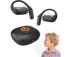 PowerLocus Mkids Koptelefoon voor Kinderen - Open Ear Koptelefoon - 85dB Veilig Geluid - Bluetooth 5.4 - Met Microfoon - Oranje
