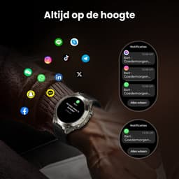 Maoo FORGE - GPS Smartwatch Heren - 1.43" AMOLED Display - 3 Bandjes - GPS (5 satellieten) - Belfunctie - 730mAh Batterij (lange accuduur) - 170+ Sportmodi - Hartslag, Bloeddruk, SpO2, Stappenteller - Kompas, Zaklamp - 1 ATM Waterdicht - Gun Metal — thumbnail 10