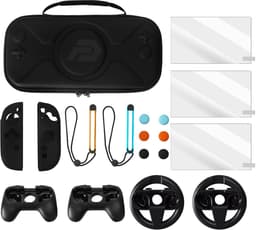 PlayCool 18-in-1 Bescherm & Race Kit – Accessoirebundel voor Nintendo Switch 2 – Beschermhoes, Screenprotectors, Thumb Grips, Joy-Con Siliconen Covers, Stuurset, Controller Grip set & Straps — thumbnail 2