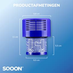 SQOON® Filterset geschikt voor Dyson V10 - Gelijk aan model: 969082-01 - 3 STUKS - Perfect voor het vervangen van verstopte of versleten filters — thumbnail 3