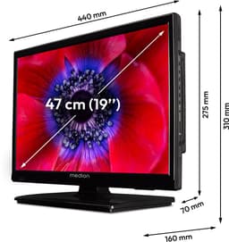 MEDION E8192501 47 cm (19 inch) HD-tv met dvd-speler (perfect voor camping, camper, vrachtwagen, tuin, 12V auto-adapter, drievoudige tunerontvanger, HDMI, USB, MD 819001) — thumbnail 4