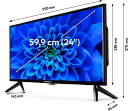 MEDION Full HD TV 59,9 cm (24 inch) (perfect voor camping, camper, vrachtwagen, tuin, 12V auto-adapter, triple tuner, HDMI, USB), MD824000, zwart — thumbnail 5