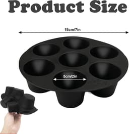 Crrynuo Muffinvorm - Geschikt voor 7 muffins - Mini muffinvormen - Siliconen - Airfryer siliconen muffinvorm - Antiaanbak muffinvorm - Perfect voor cupcakes-brownies-cakes en puddingen — thumbnail 5