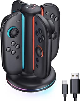 PlayCool 23-in-1 Accessoirebundel voor Nintendo Switch 2 – Beschermhoes, Screenprotectors, Thumb Grips, Joy-Con Siliconen Covers, Stuurset, Controller Grips, Oplaadstation, Playstand & Game Muisset — thumbnail 3