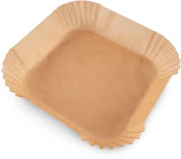 Kitchencook - Airfry Paper 20 – 120 Bakvormen voor Airfryer – Antiaanbak – Hittebestendig tot 220°C – 20x20x4,5 cm – Wegwerp – Bruin — thumbnail 3