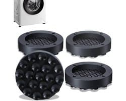 4 Stuks Wasmachine Dempers - Met Zuignappen - Trillingsdemper - Antislip Wasmachine Voeten - Wasdroger Verhoger - Geschikt Voor Wasmachine En Droger - Trillingsdempers Wasmachine - Geluidsdemper Wasmachine - Anti Vibratie Wasmachine - Zwart