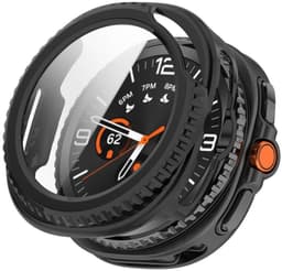 Hoesje Geschikt voor Samsung Galaxy Watch Ultra 2 - Ingebouwde Tempered Glass Screen Protector - Hard Plastic Bumper Case - Zwart — thumbnail 2