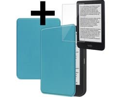 Hoes Geschikt voor Kobo Clara BW - E-reader Bescherm Hoesje Case Sleep Cover Met Screenprotector - Hoes Geschikt voor Kobo Clara BW Hoesje - Turquoise