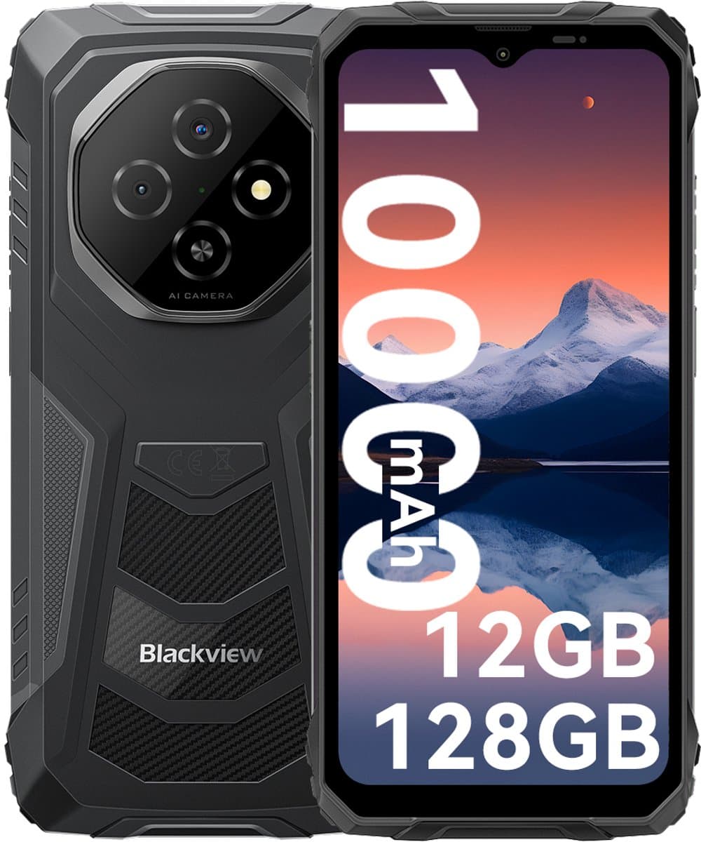 Blackview FORT 1 - Robuuste Smartphone - 12 GB RAM - 128 GB ROM - 6,56 inch - 10000 mAh - Robuuste Telefoon - Android 15 - GPS - Zwart — afbeelding 1