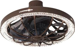 Nivard Plafondventilator - Met Verlichting - Plafond Ventilator - Met Lamp - Plafonniere Met Ventilator - Met Licht - Koffie - 33cm — thumbnail 1