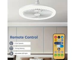 Livano Plafondventilator - Met Verlichting - Plafond Ventilator - Met Lamp - Plafonniere Met Ventilator - Met Licht - 25cm — afbeelding 1