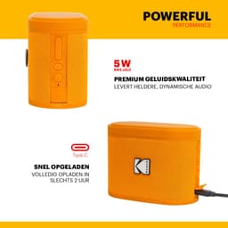 Kodak SoundBrix Bluetooth Speaker – Draadloze Muziek Box –5W RMS - 2pcs – Oranje — thumbnail 4