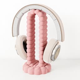 Headset houder roze - Fleuriek koptelefoon houder - Headset stand bureau accessoire - Pastel kawaii headphone stand - Game accessoires voor koptelefoon - Speels design — thumbnail 1