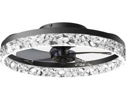 Livano Plafondventilator - Met Verlichting - Plafond Ventilator - Met Lamp - Plafonniere Met Ventilator - Met Licht - Zwart — afbeelding 1
