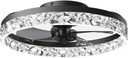 Bovista Plafondventilator - Met Verlichting - Plafond Ventilator - Met Lamp - Plafonniere Met Ventilator - Met Licht - Zwart — thumbnail 1
