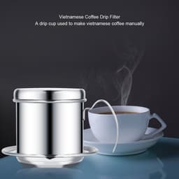 Vietnamese Koffie Maker - Pour over Permanent Rvs Koffiefilter - Slow Coffee Maker - Cafetière Drip Gieter - Dripper Koffiemaker - Geen Stekker Nodig - Ideaal Voor Op Reis En Op De Camping — thumbnail 4