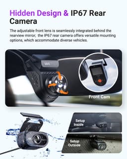 Vantrue S1 Pro Max 4K+4K Dashcam Voor- en Achterkant, Dual 2160P Dashcam met STARVIS 2 HDR PlatePix™ Nachtzicht, 5GHz WiFi, GPS-snelheid, 24/7 Parkeermodus, ADAS/BSD, Optionele LTE, Ondersteunt tot 1TB Max — thumbnail 2