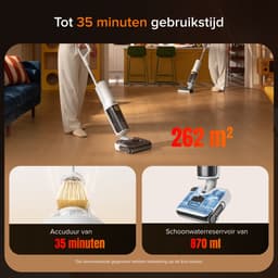Roborock F25 GT-Vloerreiniger-Nat Droog Stofzuiger-draadloos-Elektrische dweil-20000 Pa-180° platliggend-90 °C Hoge temperatuur Sneldrogend-Zelfreiniging-Anti-Klits Rol voor Huisdierhaar-Randreiniging — thumbnail 2