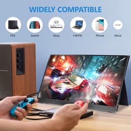 Lipa HDR-60 portable monitor Full HD 17.3 inch - Draagbaar scherm - Computerscherm - Beeldscherm - 144 Hz - HDMI - 2x USB C - Met hoes en kickstand - Ook voor game consoles - Freesync - 1920 x 1080 pixels - Dual Speakers - Energiezuinig — thumbnail 3