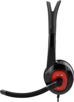 Deltaco HL-108 Stereo Headset - Microfoon - On-Ear - 1x 3,5mm 4-pin - Zwart/Rood — thumbnail 3