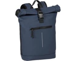New Rebels Mart Waterafstotende Rolltop Laptop Rugzak - 15,6 inch - Donkerblauw