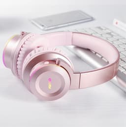 Koptelefoon voor kinderen en tieners | B9 |draadloos | bluetooth | touch |roze | led accenten — thumbnail 5
