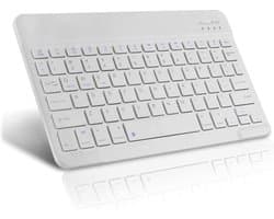 Mini Bluetooth toetsenbord draadloos oplaadbaar - Keyboard ondersteuning Geschikt voor: Telefoon / tablet / Laptop / Computer - wit